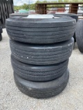 Truck tires- 11R22.5- (4) tires w/ rims