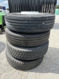Truck tires- 11R22.5- (4) tires w/ rims
