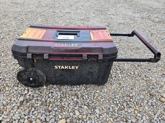 Black Stanley Tote with Antique Tools