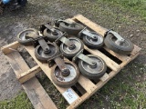 pallet of heavy duty caster wheels