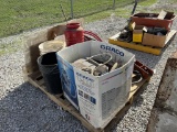 paint sprayer and misc hardware on pallet