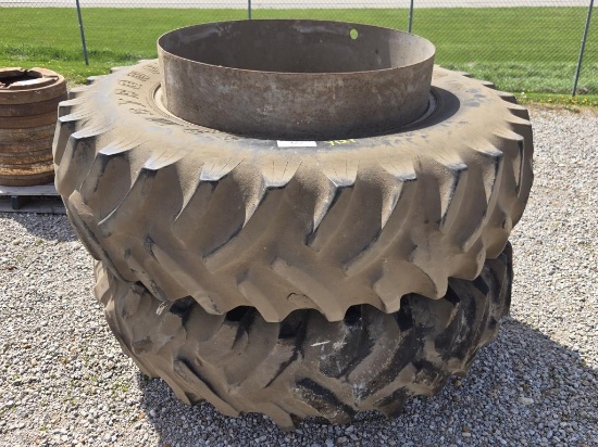 Tractor Tires on Rims: 184x38 (2)