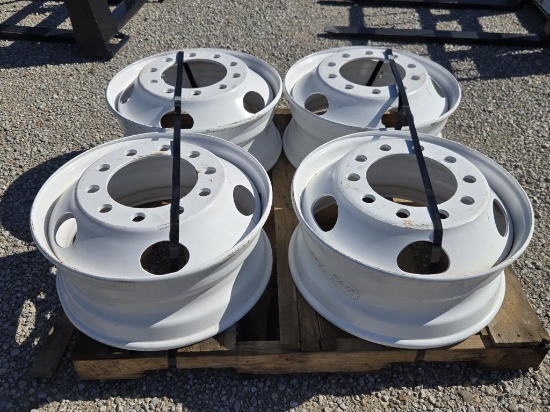 Rims 11R22.5 - (4) White Steel