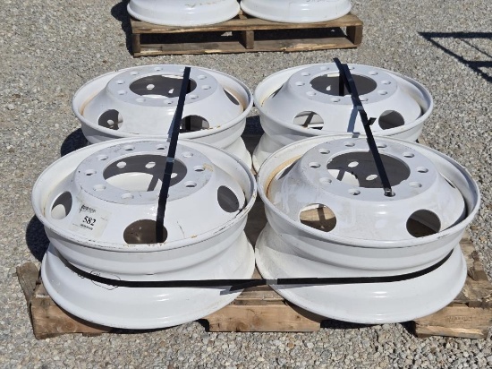 Rims 11R22.5 - (4) White Steel
