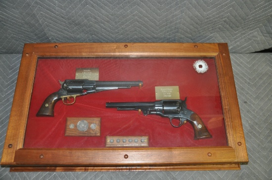 Custom Antique Black Powder Revolver Pair Display