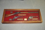 Custom Antique Revolver Pair & Rifle Display