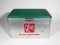 Early 1960s 7-up aluminum picnic cooler with padded seat Size: 24