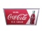 Large 1950 Coca-Cola self-framed tin diner sign with bottle graphic. Interior field is very nice. Si