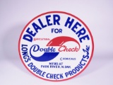 1950s Longs Double-Check Agricultural Products single-sided tin general store sign. Size: 22.5