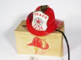 Early 1960s Texaco Oil Fire Chief Childs promotional helmet with built-in speaker. Found unused. Siz