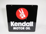 Clean vintage Kendall Motor Oil double-sided tin garage sign. Never displayed. Size: 24
