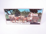 1965 Meister Brau Brewing of Chicago tin litho sign with Clydesdales. Size: 22