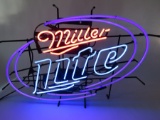 Colorful and large Miller Lite neon tavern sign. Beautiful colors and lights well. Very clean! Size