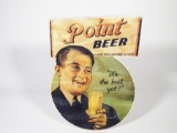 Newer Point Beer wooden tavern sign with vintage graphics. Size: 17