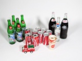 Large lot of vintage miscellaneous Coca-Cola and 7-up Bottles and collectibles.