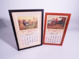 Lot of two 1944 Bristol-Gustafson Brokerage calendars with fabulous outdoors graphics. Condition: 9.