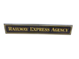 Large Circa 1930s Railway Express Agency single-sided porcelain depot sign. Porcelain is very nice.