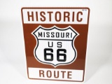 Newer Missouri Historic Route 66 metal highway road sign. Possibly never used. Size: 24