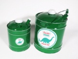 Lot of two circa 1930s-50s restored Sinclair Oil service department multi-fluid cans.