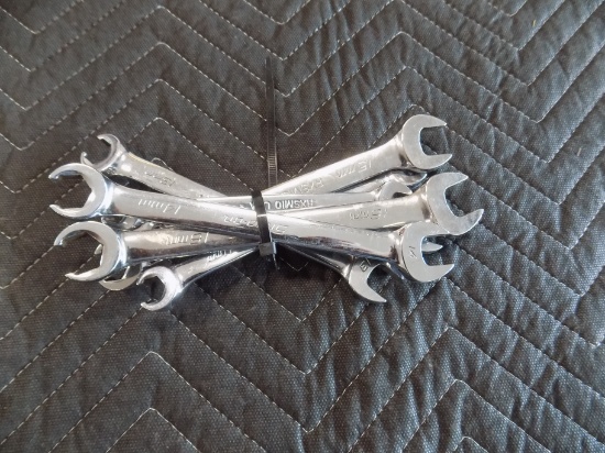 Snap on 7 piece metric open end and line wrench