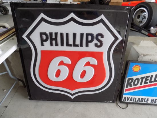Large Light Up One Sided Phillips 66 Sign