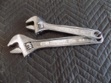 Snap on aluminium adjustable wrenches 10in & 12in