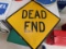 Vintage Dead End Single Sided Sign