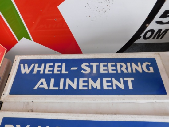 1960s Wheel-Steering Alignment Single Sided Sign