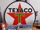 1951 Texaco Oil 6' Double Sided Porcelain Sign