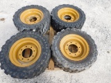 Set of 4 New Skid Steer Wheels & Tires