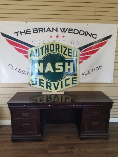"NASH AUTHORIZED SERVICE" double side porcelain sign 42"x42"