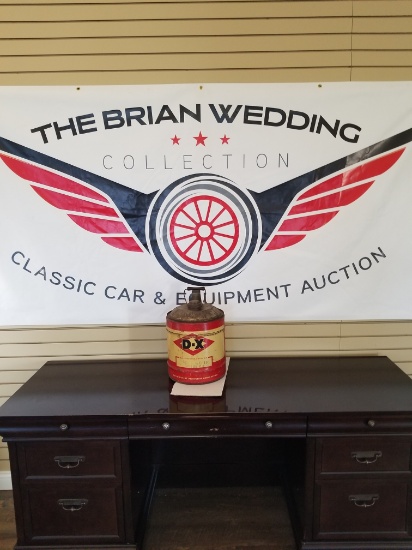 "D-X" 5 gallon oil can