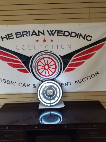 "Cadillac" lighted clock 19"