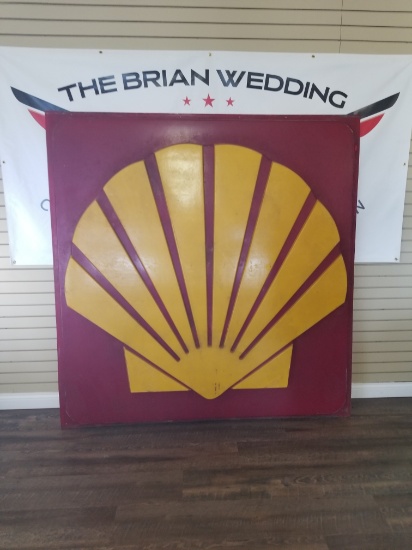 "SHELL" Plastic single sided sign. 71"x73.5"