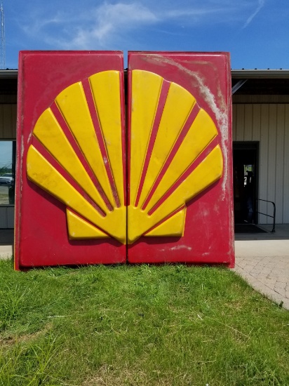 "SHELL" Plastic single sided 2 pc sign. 146"x140"