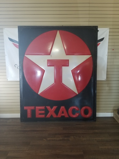 "TEXACO" Plastic single sided sign. Approximately 88.5"x70"