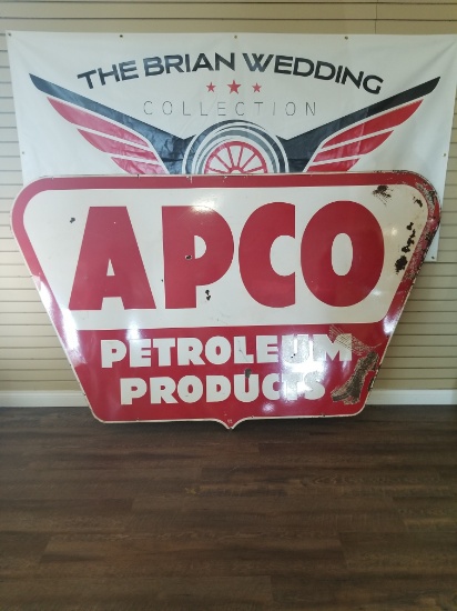 "APCO PETROLEUM PRODUCTS" Double sided sign. 97.5"x59.5"
