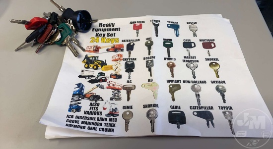 SET OF (24) MISC EQUIPMENT KEYS