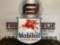MOBILOIL VACUUM OIL COMPANY DOUBLE SIDED PORCELAIN SIGN, 30