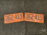 TWO 1929 INDIANA LICENSE PLATES