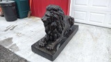 PAIR OF LARGE BRONZE LIONS
