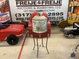 ANTIQUE WATER COOLER W STAND