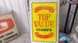 TOP VALUE STAMPS, HANGING, DOUBLE SIDED, LIGHTED SIGN, 52