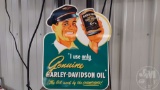 GENUINE HARLEY-DAVIDSON OIL PORCLAIN SIGN, 22