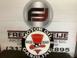 RED HAT MOTOR OIL & GASOLINE ROUND SIGN, 30