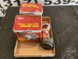 2 HEAVY DUTY CARQUEST TRUCK FANS, DRAG RACING PISTON AND