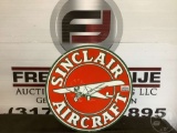 SINCLAR AIRCRAFT DOUBLE SIDED PORCELAIN ROUND SIGN, 32