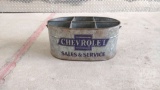 CHEVROLET TIN METAL OVAL METAL DIVIDED BUCKET