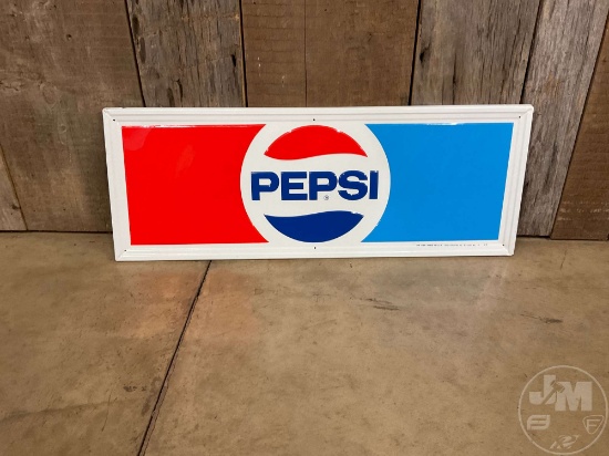 PEPSI NEW OLD STOCK METAL SIGN, 31"X11"