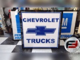 CHEVROLET TRUCKS SINGLE SIDED LIGHT-UP SIGN, APPROXIMATELY 24”...... ACROSS BY
